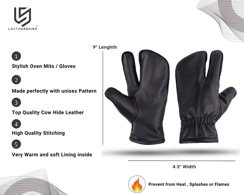 Waxed Black Leather Canvas apron and Roll with Cap and Mitts Gift Set - Image 21