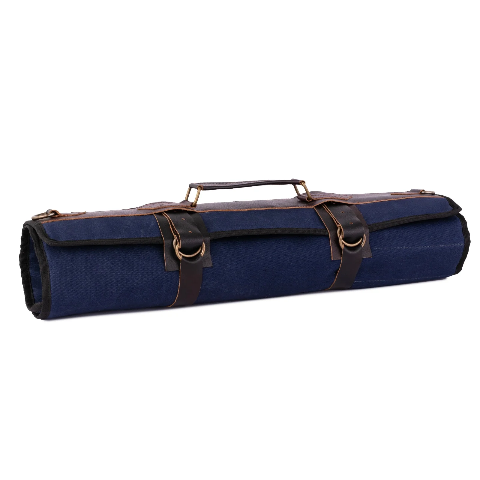 Waxed Blue Leather Canvas apron and Roll with Cap Gift Set - Image 7