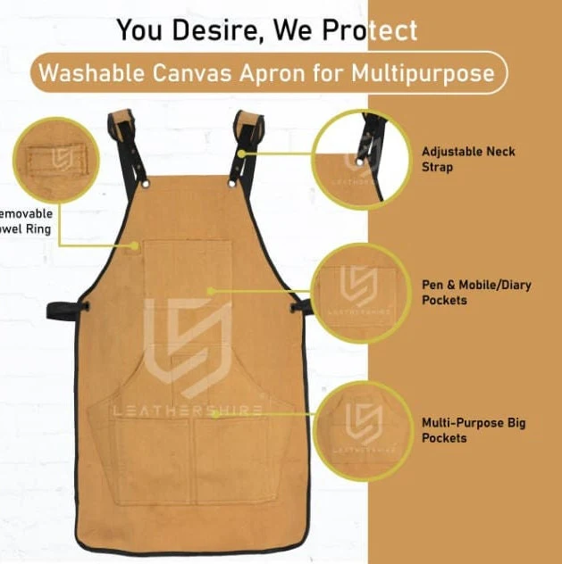 The Shropshire Brown Canvas Apron - Image 5