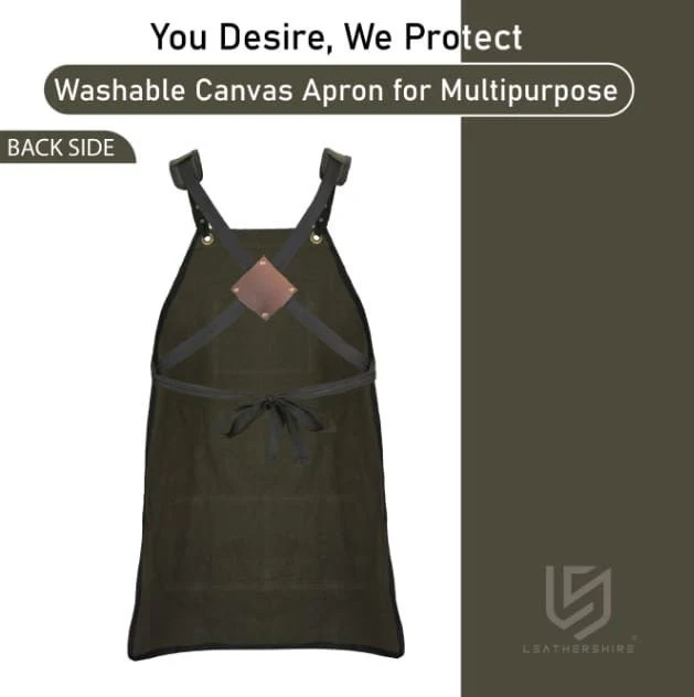 The West Yorkshire Olive Green Canvas Apron - Image 6