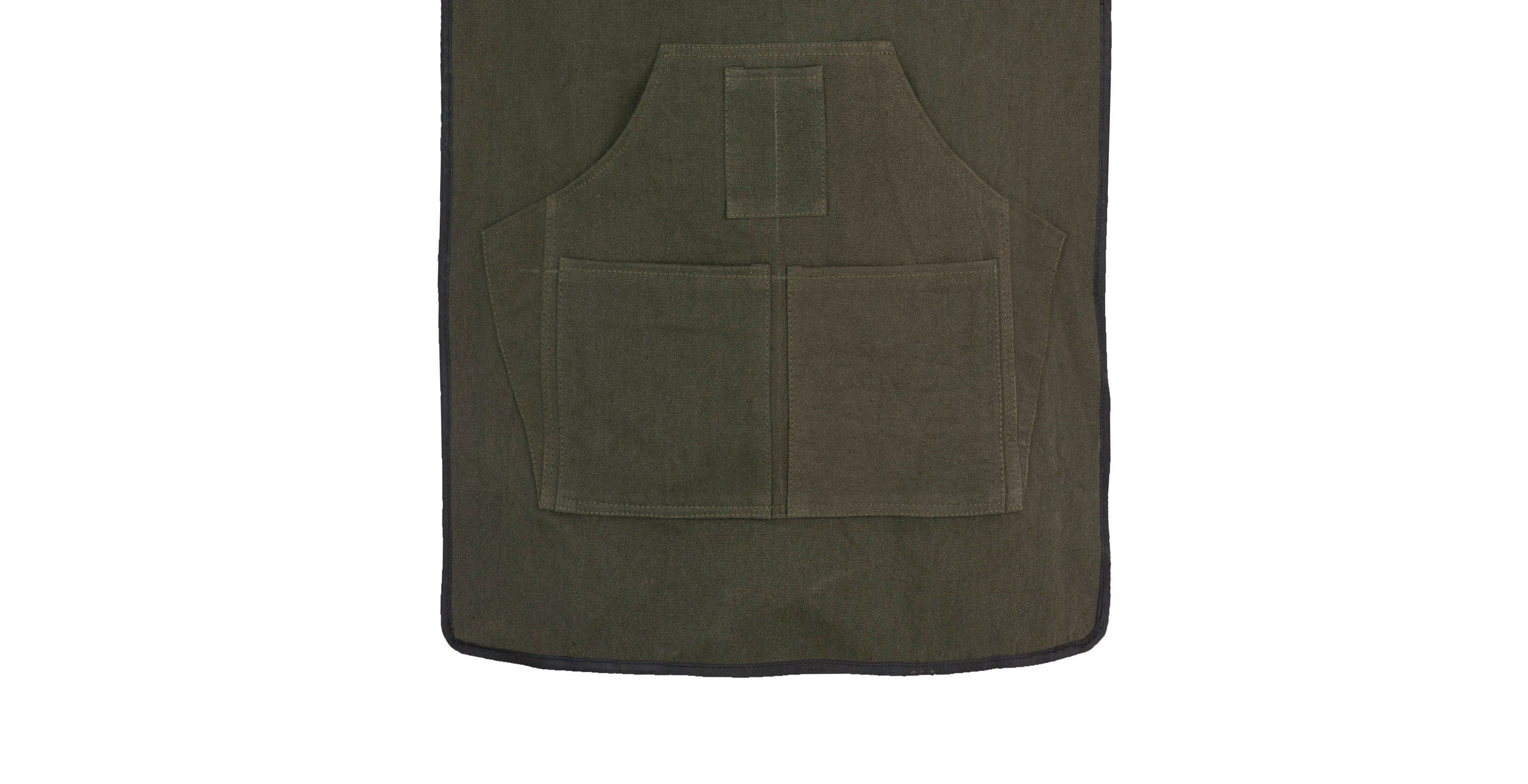 The West Yorkshire Olive Green Canvas Apron - Image 8